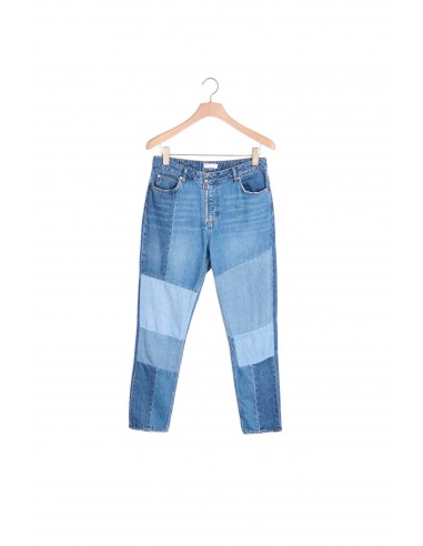 Jean en coton patchwork avec zip Véritable concentré