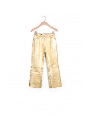 Pantalon en cuir métallisé prix